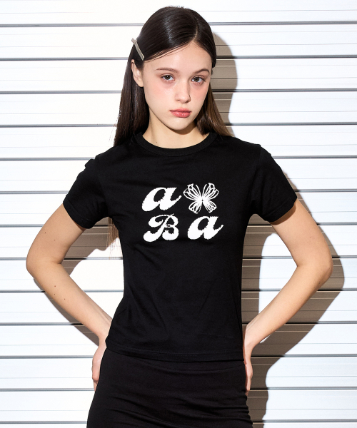 VETEZE(ベテゼ)の「オブにABAスタリボンハーフTシャツ(ブラック)(Tシャツ/カットソー・レディース・ブラック・SMALL/MEDIUM)」の3枚目の写真