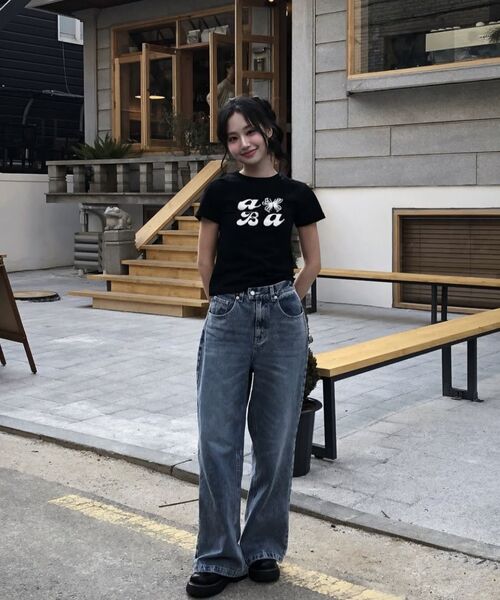 VETEZE(ベテゼ)の「オブにABAスタリボンハーフTシャツ(ブラック)(Tシャツ/カットソー・レディース・ブラック・SMALL/MEDIUM)」の6枚目の写真