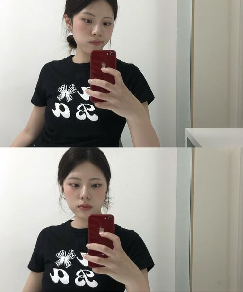 VETEZE(ベテゼ)の「オブにABAスタリボンハーフTシャツ(ブラック)(Tシャツ/カットソー・レディース・ブラック・SMALL/MEDIUM)」の8枚目の写真