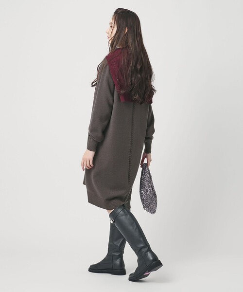 セール】【WEB限定】スウェット×ニット コンビワンピース