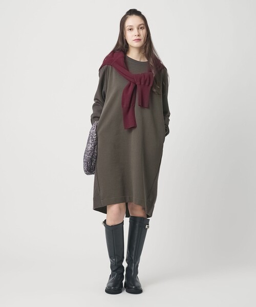 BEAUTY&YOUTH UNITED ARROWS（ビューティーアンドユースユナイテッドアローズ）の「【WEB限定】スウェット×ニット コンビワンピース ウォッシャブル（ワンピース・レディース・ダークグレー/ベージュ/グレー系・FREE）」の13枚目の写真