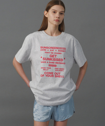 MOONSUN（ムーンサン）の「M.C UNISEX, Beach Rules T-Shirt / White Melange（Tシャツ/カットソー）」