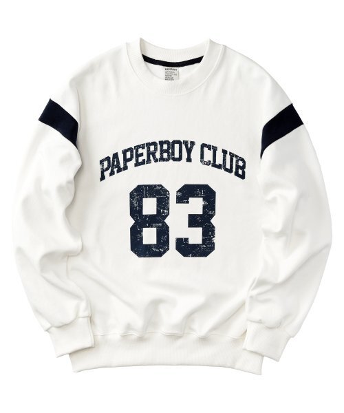 PAPERBOY(ペーパーボーイ)の「配色83 スウェットシャツ-ホワイト(スウェット・メンズ・その他・LARGE/MEDIUM/SMALL/X-LARGE)」の1枚目の写真