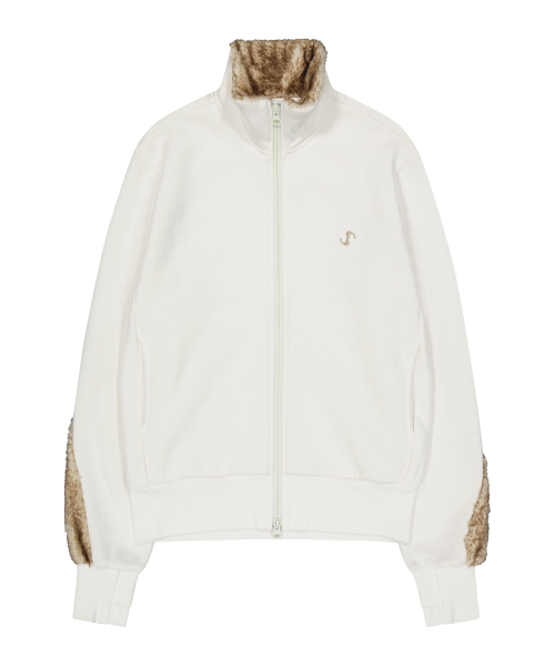 OJOS（オホス）の「Fur Trim Jersey Zip-up / Ivory（パーカー・レディース・その他・1/2/3）」の2枚目の写真