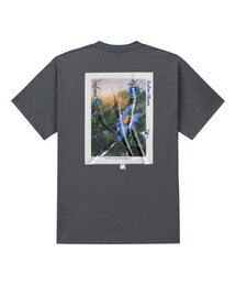 トライアングルフラワー半袖Tシャツグレー