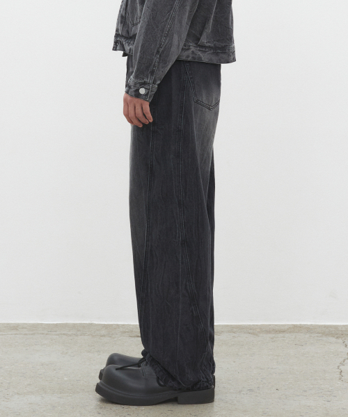 DECET(デケト)の「Curved Wide Jeans DCPT033CRBlackB(デニムパンツ・レディース・その他・26/28/30/34/32)」の3枚目の写真