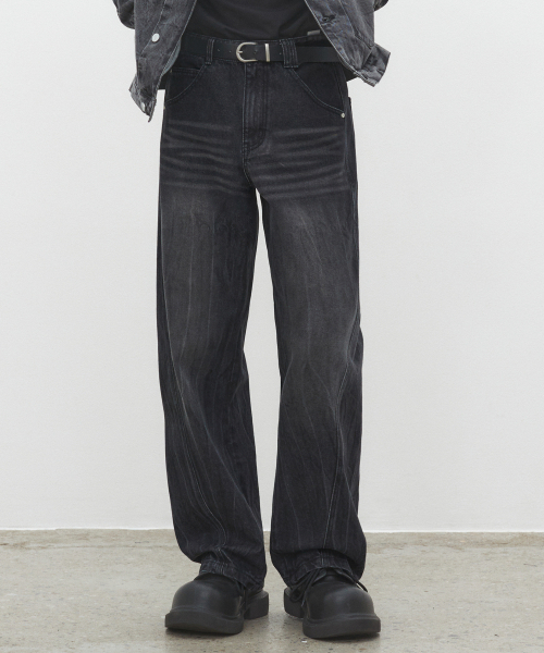 DECET(デケト)の「Curved Wide Jeans DCPT033CRBlackB(デニムパンツ・レディース・その他・26/28/30/34/32)」の6枚目の写真