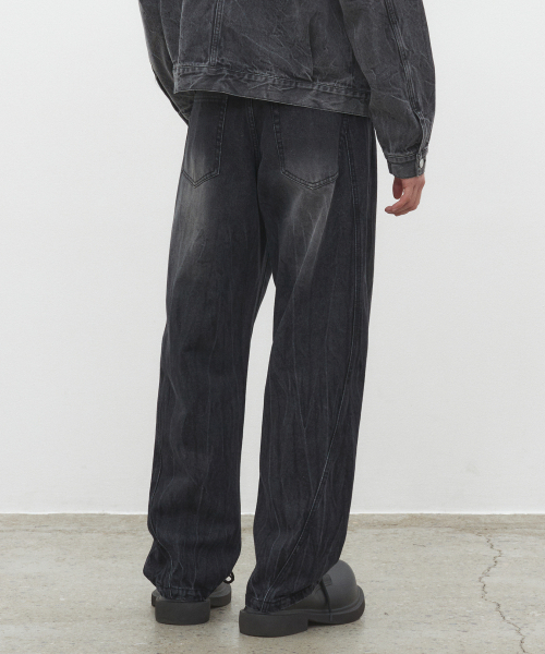 DECET(デケト)の「Curved Wide Jeans DCPT033CRBlackB(デニムパンツ・レディース・その他・26/28/30/34/32)」の8枚目の写真