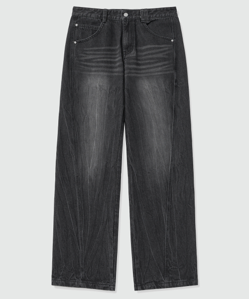 DECET(デケト)の「Curved Wide Jeans DCPT033CRBlackB(デニムパンツ・レディース・その他・26/28/30/34/32)」の9枚目の写真