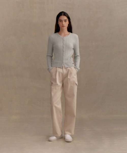 PVIL Cotton Cargo Pants-Oat Beige