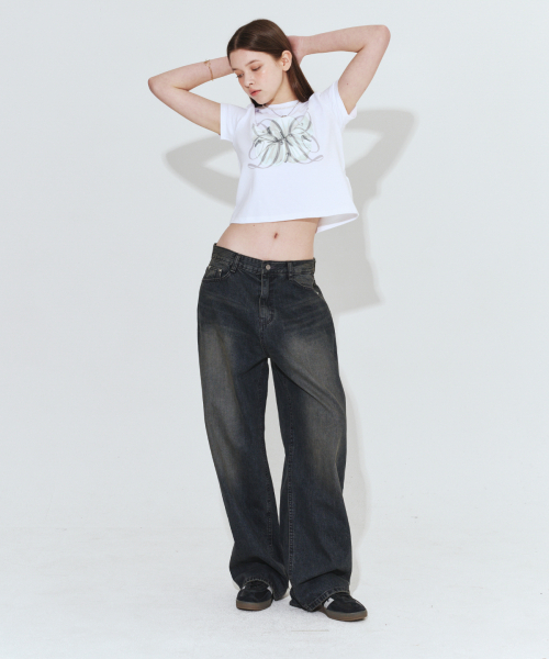DAMISH（ダミシュ）の「フラワーディロゴTシャツ_ホワイト（Tシャツ/カットソー・レディース・その他・FREE）」の2枚目の写真
