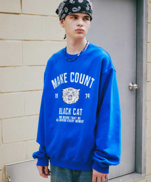 WMC(ダブリューエムシー)の「ブラックキャット スウェット_BLUE(スウェット・レディース・ブルー・MEDIUM/LARGE/X-LARGE)」の3枚目の写真