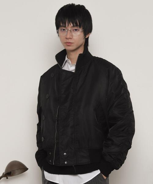 LUCY(ルーシー)の「LUCY/ナイロンスタンドブルゾン(ミリタリージャケット・メンズ・カーキ/ブラック・MEDIUM/LARGE)」の2枚目の写真