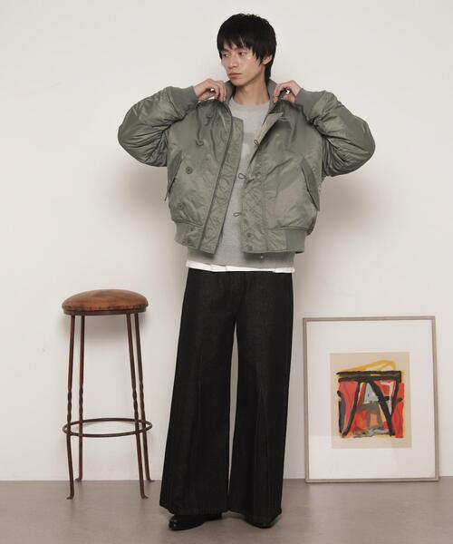 LUCY(ルーシー)の「LUCY/ナイロンスタンドブルゾン(ミリタリージャケット・メンズ・カーキ/ブラック・MEDIUM/LARGE)」の4枚目の写真