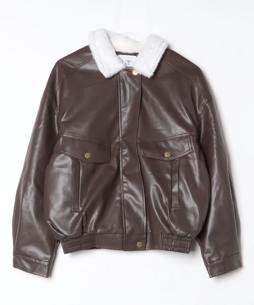 FREE STYLISTS(フリー スタイリスト)の「YUGA_YGMC Lapel fleece-lined leather jacket(ブルゾン・レディース・ブラック/ブラウン・FREE)」の14枚目の写真