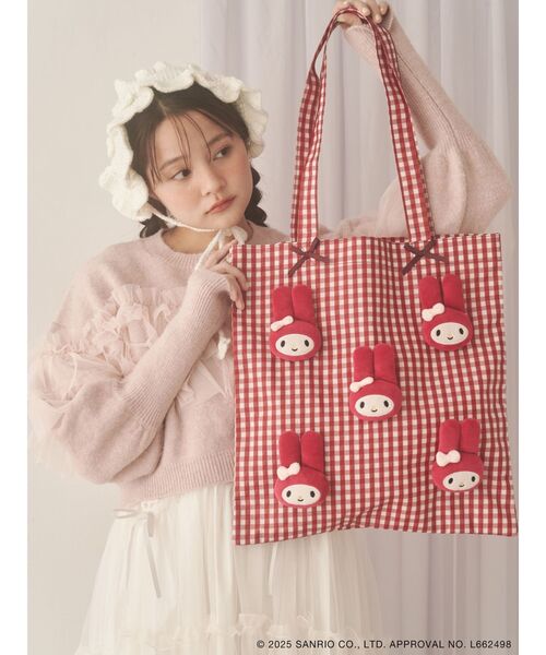 ギンガムもこもこマイメロトート / gingham Fluffy My Melody Tote bag