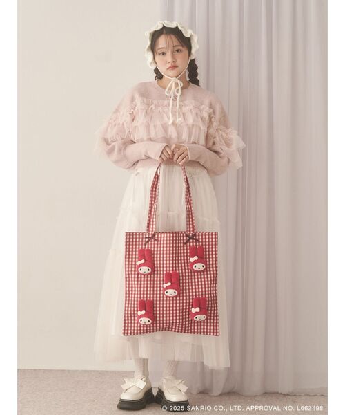 ギンガムもこもこマイメロトート / gingham Fluffy My Melody Tote bag