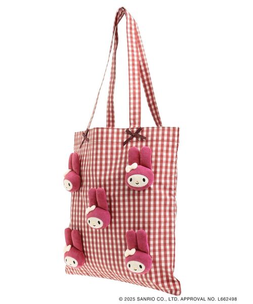 merry jenny（メリージェニー）の「ギンガムもこもこマイメロトート / gingham Fluffy My Melody Tote bag（トートバッグ・レディース・レッド・FREE）」の5枚目の写真