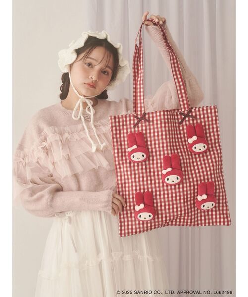 ギンガムもこもこマイメロトート / gingham Fluffy My Melody Tote bag