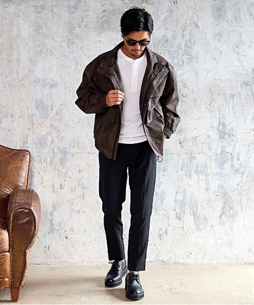 CavariA(キャバリア)の「『CavariA/キャバリア』PUスタンドJKT(ブルゾン・メンズ・ブラック/ブラウン・M/L)」の19枚目の写真