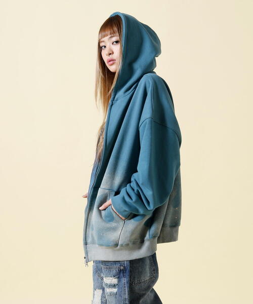 SIS（エスアイエス）の「SIS/エスアイエス/Fire Pattern Zip Hoodie（パーカー・レディース・グレー/ブルー・F）」の17枚目の写真