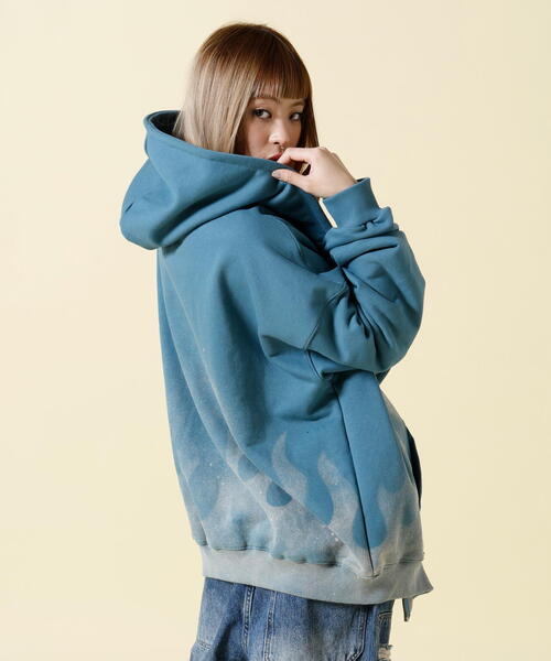 SIS（エスアイエス）の「SIS/エスアイエス/Fire Pattern Zip Hoodie（パーカー・レディース・グレー/ブルー・F）」の19枚目の写真