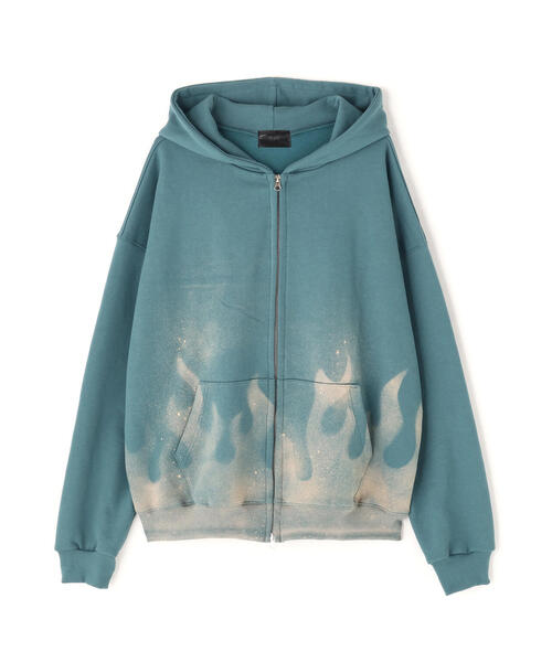 SIS（エスアイエス）の「SIS/エスアイエス/Fire Pattern Zip Hoodie（パーカー・レディース・グレー/ブルー・F）」の2枚目の写真