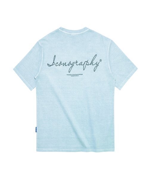ICONOGRAPHY(アイコノグラフィー)の「PIGMENT EMBLEM SILICONE VOLUME PRINT RSBL(Tシャツ/カットソー・レディース・スカイブルー・MEDIUM/LARGE)」の2枚目の写真