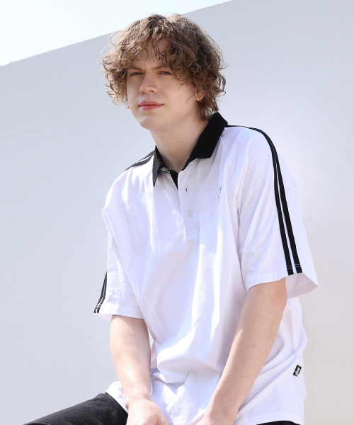 YOSEMITE（ヨセミティ）の「ラグランラグビーコラトラック半袖Tシャツホワイト YT-305（Tシャツ/カットソー・レディース・ホワイト・LARGE/X-LARGE/XX-LARGE）」の2枚目の写真