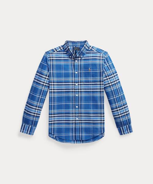 POLO RALPH LAUREN CHILDRENSWEAR(ポロ ラルフ ローレン チルドレンズウェア)の「チェック コットン オックスフォード シャツ(シャツ/ブラウス・キッズ・ブルー・L)」の1枚目の写真