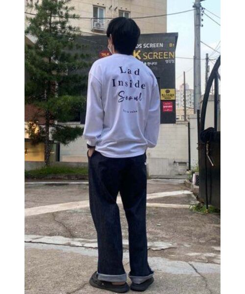 Ladinside(ラッドインサイド)の「リラックスバンディングクライミングワイドデニムパンツブルー(デニムパンツ・レディース・その他・LARGE/MEDIUM/SMALL/X-SMALL)」の7枚目の写真