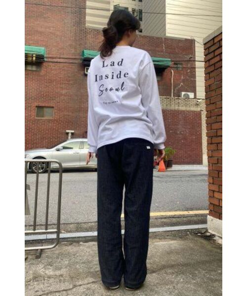 Ladinside(ラッドインサイド)の「リラックスバンディングクライミングワイドデニムパンツブルー(デニムパンツ・レディース・その他・LARGE/MEDIUM/SMALL/X-SMALL)」の8枚目の写真