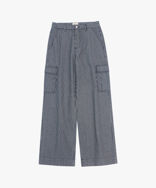 LOSSYROW（ロッシロー）の「Stripe washed cargo denim pants Blue（デニムパンツ・レディース・ブルー系その他・SMALL/MEDIUM/LARGE）」の5枚目の写真