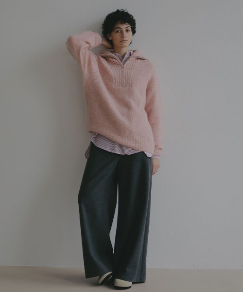 ETRE TOKYO（エトレトウキョウ）の「ウーリーセミワイドパンツ（その他パンツ・レディース・ベージュ/チャコール・S/M）」の8枚目の写真