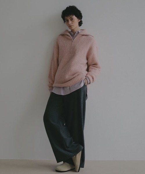ETRE TOKYO（エトレトウキョウ）の「ウーリーセミワイドパンツ（その他パンツ・レディース・ベージュ/チャコール・S/M）」の9枚目の写真