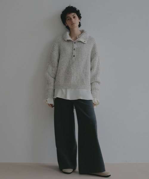 ETRE TOKYO（エトレトウキョウ）の「ウーリーセミワイドパンツ（その他パンツ・レディース・ベージュ/チャコール・S/M）」の10枚目の写真
