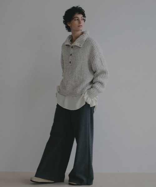 ETRE TOKYO（エトレトウキョウ）の「ウーリーセミワイドパンツ（その他パンツ・レディース・ベージュ/チャコール・S/M）」の11枚目の写真
