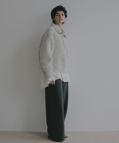 ETRE TOKYO（エトレトウキョウ）の「ウーリーセミワイドパンツ（その他パンツ・レディース・ベージュ/チャコール・S/M）」の12枚目の写真