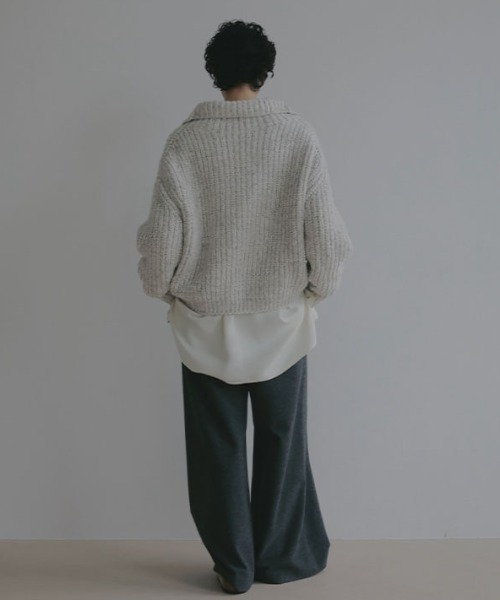ETRE TOKYO（エトレトウキョウ）の「ウーリーセミワイドパンツ（その他パンツ・レディース・ベージュ/チャコール・S/M）」の13枚目の写真
