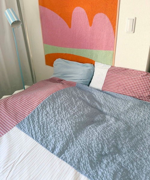 Casselini(キャセリーニ)の「Casselini HOME(キャセリーニ ホーム)パッチワーク布団カバー(寝具・レディース・ピンク/レッド/ベージュ/ミント・FREE)」の15枚目の写真