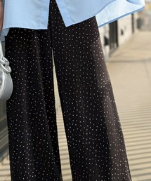 レディースのパンツ（ブラック/黒色系・ドット柄）ファッション通販