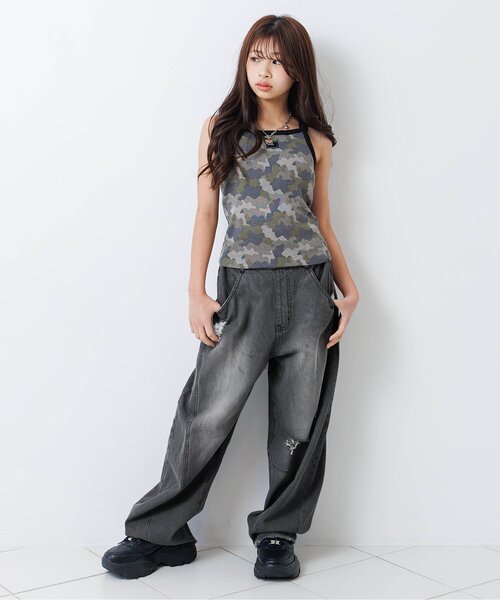 algy（アルジー）の「デニムカーブパンツ（デニムパンツ・キッズ・サックスブルー/グレー・160/150/140/130）」の21枚目の写真