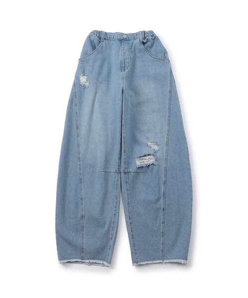 algy（アルジー）の「デニムカーブパンツ（デニムパンツ・キッズ・サックスブルー/グレー・160/150/140/130）」の13枚目の写真