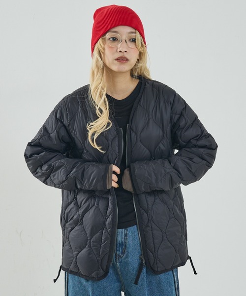 TAION】ミリタリー Vネック Wジップ ダウンジャケット / ブルゾン