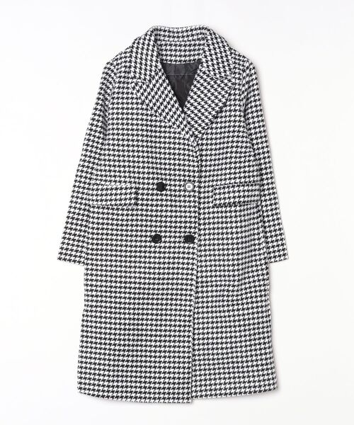 セール】千鳥格子柄 チェスター コート ロング丈コート（チェスター