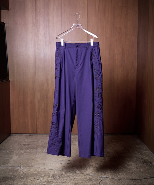HARE（ハレ）の「【SET UP対応】KAGEBANAワイドパンツ(HARE)（スラックス・メンズ・パープル/ブラック・SMALL/MEDIUM）」の2枚目の写真