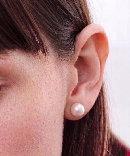 H.O.V(フォブ)の「【H.O.V】ORB PEARL STUD PIERCE-M/オーブ パール スタッド ピアス ユニセックス(ピアス(両耳用)・レディース・ホワイト・FREE)」の1枚目の写真