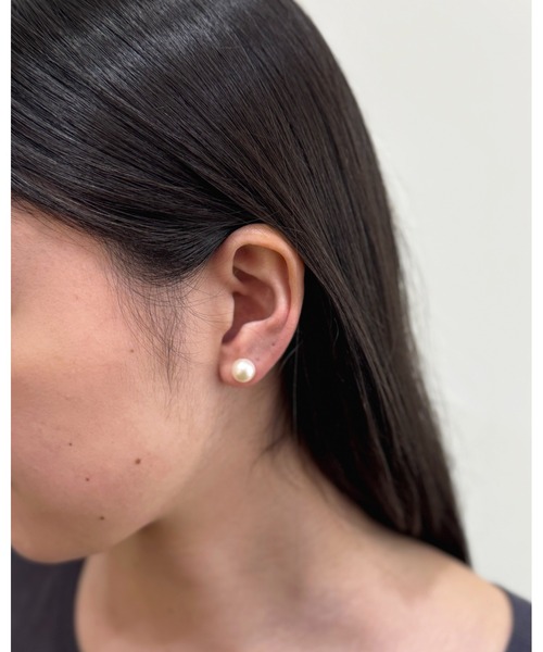H.O.V(フォブ)の「【H.O.V】ORB PEARL STUD PIERCE-M/オーブ パール スタッド ピアス ユニセックス(ピアス(両耳用)・レディース・ホワイト・FREE)」の5枚目の写真