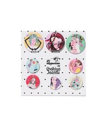 NICE GHOST CLUB（ナイスゴーストクラブ）の「GAKIYA ISAMU PIN BUTTON SET_MIX(NG2FFUAB62C)（ブローチ/コサージュ）」