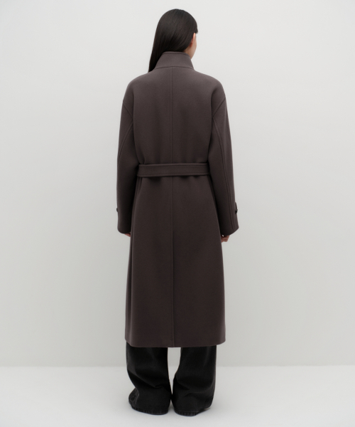 MUSINSA STANDARD WOMAN（ムシンサスタンダードウーマン）の「ウィメンズカシミヤブレンドハイネックローブコート[チョコブラウン]（チェスターコート・レディース・その他・SMALL/MEDIUM/LARGE/X-SMALL）」の5枚目の写真